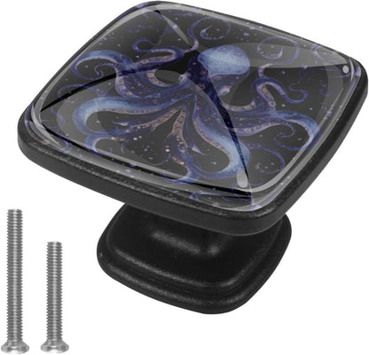 4 Pack Cabinet Knobs Drawer Pulls, 30mm Round ABS Glass Drawer Hardware Growing Butterfly Cabinet Handles with Screws for Dressers Kitchens Cupboard