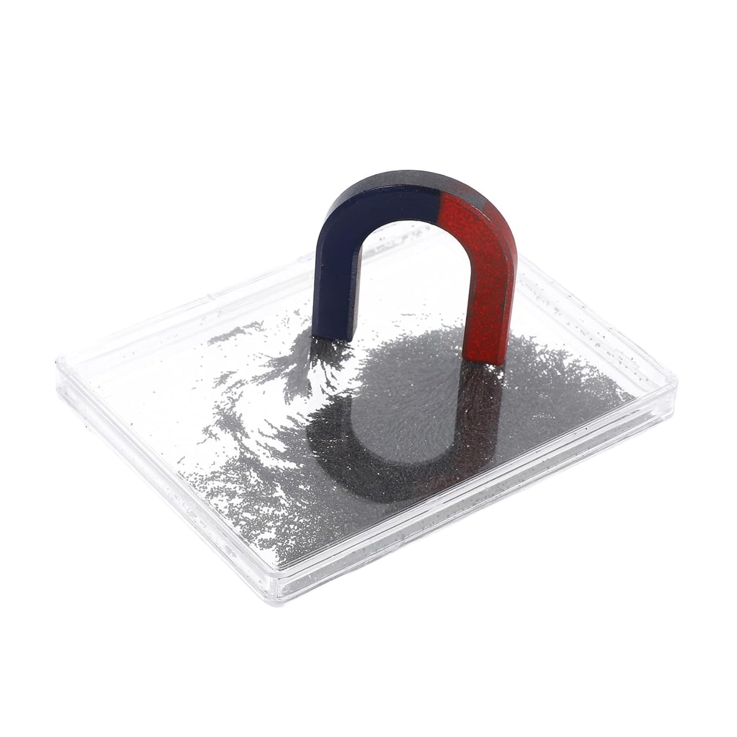 Scientific Iron Filings Box, 3.69X2.75in Metal Powder Box Simulates Magnetic Field Demonstrator, Magnetic Flux Lines Depiction Experiment Physics Electromagnetism Teaching Instrument