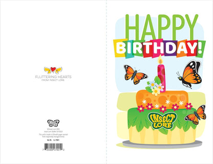 Insect Lore Butterfly Garden Birthday Kit - Includes Birthday Card for Recipient - STEM Gift for Kids - Raise and Release Live Caterpillars