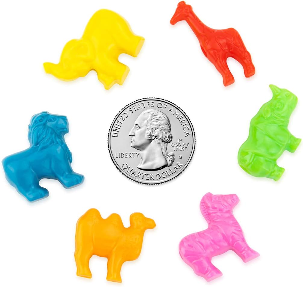 Hygloss Animal Shaped Beads 50 Pcs Plastic Zoo Safari Animal Pony Bead Charms - Colorful Craft Beads - for Kids DIY Craft Jewelry Making Necklace Bracelet Supplies, Resealable Container