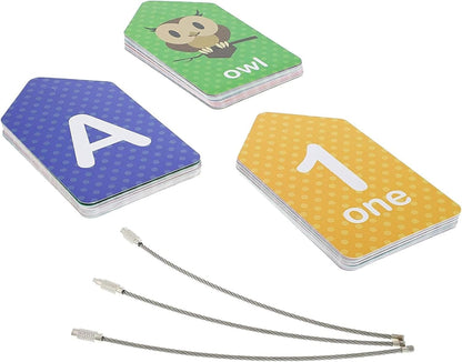 Laminated Number Flash Cards - Ring-Bound Alphabet & Number Set - Portable Toddler Flash Cards - Interactive Preschool Learning Activities - Multicolor, 3-Pack, 78 Count