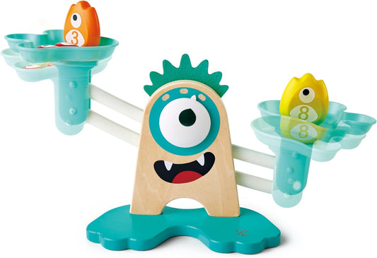 Hape Math Monster Scale Toy| 22 PCs Cute Counting Math Toy| STEM Educational Learning Counting Math Games for Preschool