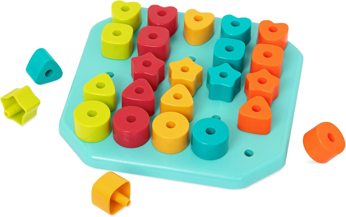 Battat – Toddler Peg Board – Stacking Peg Board Set – Fine Motor Skills Toy – Therapy Toy, 31 Pieces – 2+ Years – Count & Match Pegboard
