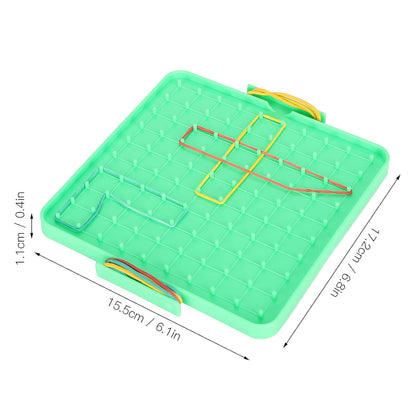 Yosoo 4Pcs Nail Board Toy Pegboard Teaching Aids Math Learning Tool with Rubber Bands for Kids Educational Toys Classroom Homeschool