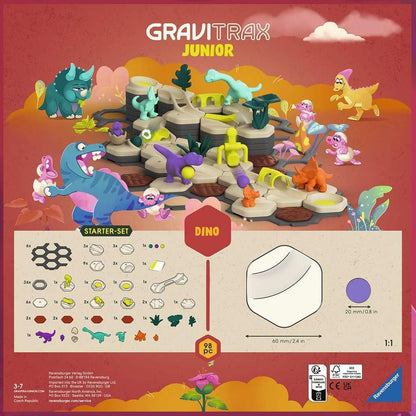 Ravensburger GraviTrax Junior Starter Set L Dino 24586 - Expandable marble run for children, made of environmentally friendly materials with theme worlds, educational and construction toy from 3 years