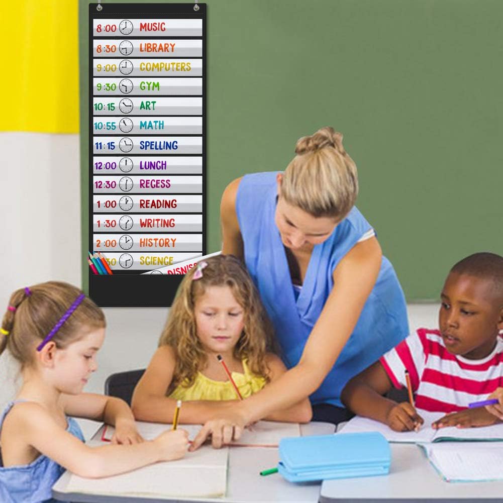 Godery Large Visual Schedule for Kids Chore Reward Chart,Bedtime Routine Chart for Toddlers,Double Side Weekly Planner Board with 109 Cards for Home School Planner,Autism Learning Materials.