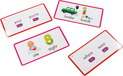 Junior Learning: Rainbow Phonics - Homophones - 65 Word Cards, Flash Cards with Sound & Spelling Association, Level Based Cards, Kids Ages 4+