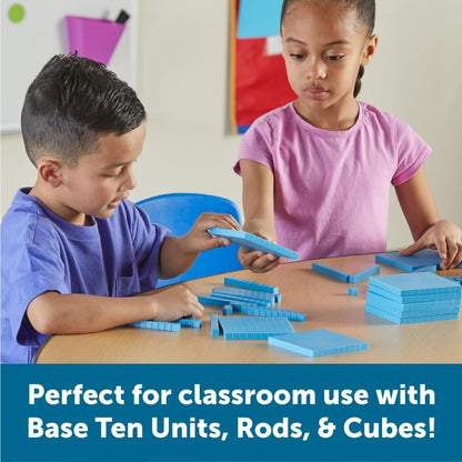 Learning Resources Base Ten Blocks Smart Pack - 121 Pieces, Ages 6+, Grades 1+, Math First Grade Games, School Supplies