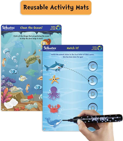 Skillmatics Educational Game - Dots & Mazes, Reusable Activity Mats with Dry Erase Marker, Gifts, Travel Toy, Ages 3 to 6
