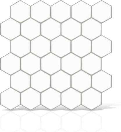 VViViD 11 Sheets Peel and Stick Grey Gloss Faux Ceramic Brick Wall Tiles, Self Adhesive Backsplash 12”x12”, 2mm Thick Kitchen, Bathroom (11 sq. ft.)