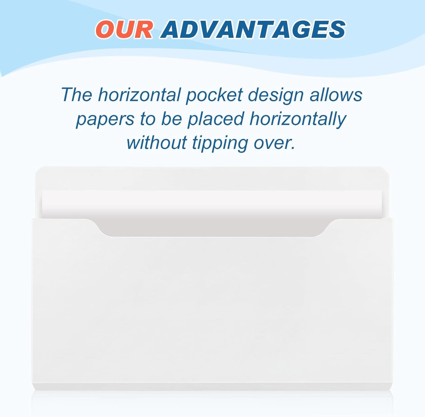 Fuutreo 6 Pcs Magnetic Wall File Organizer Magnetic Wall File Holder Refrigerator Magazine Holder for Mail Letters Paper(Aqua Green,Vertical-large)