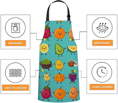 WONDERTIFY Science Education Sketch Apron,Laboratory Chemistry Book Equation Loupe Beaker Flask Glass Bib Apron with Adjustable Neck for Men Women,Suitable for Kitchen Cooking Chef Grill Bistro Apron
