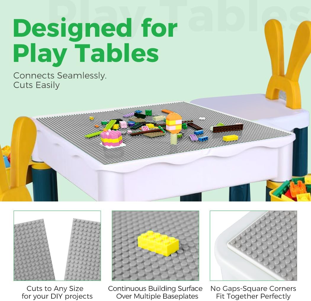 Classic Baseplates Building Plates-10" x 10" Building Boards,100% Compatible with All Major Brands and Activity Table, Creative Platforms Mats for Toy Bricks (Sand, 8 Pack)