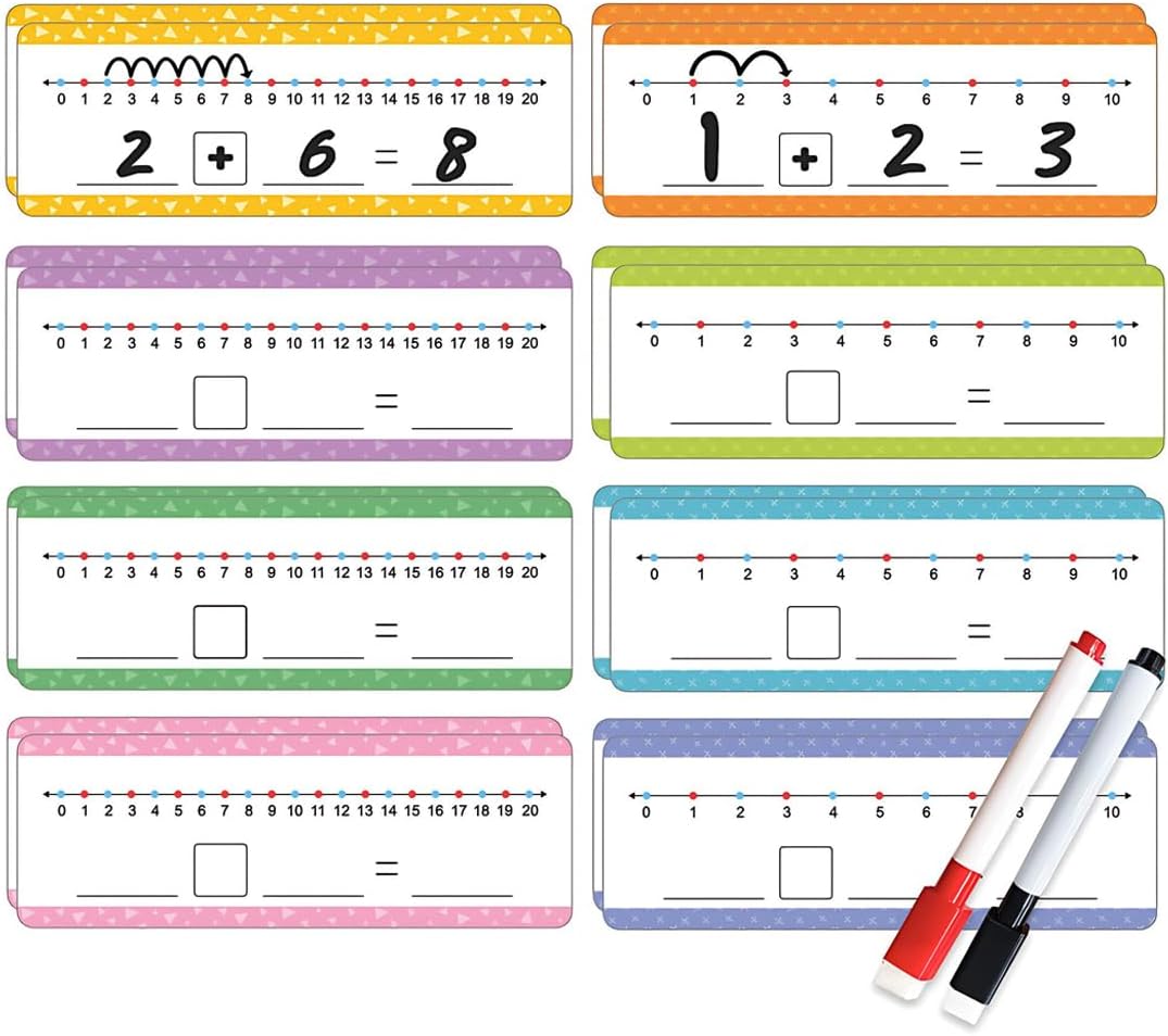 26-Pack Number Line Practice Boards - Double Sided Dry Erase Cards