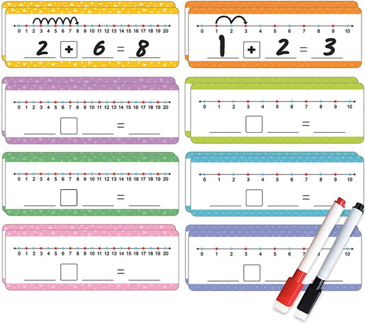 26-Pack Number Line Practice Boards - Double Sided Dry Erase Cards