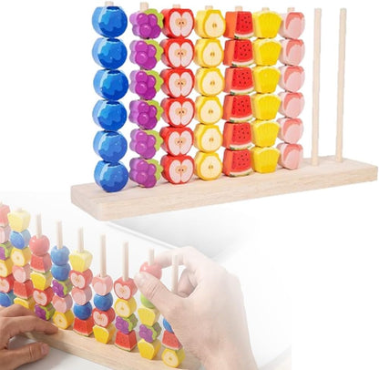 AIIONP Color Matching Stacking Puzzle Game, Wooden Color Match Challenge Game, Interactive Tabletop Board Game for Two Players, Family Game, Travel Stacking Rings Game (Colorful A)