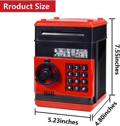 HUSAN Piggy Banks Money Banks for Kids, Electronic Password Code Money Banks ATM Banks Box Coin Bank for Children Boys and Girls (Grey Bue)