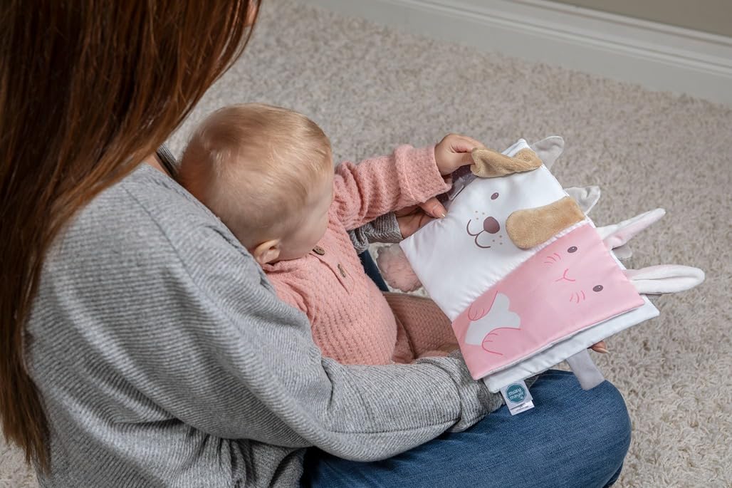 Mary Meyer Cuddlebook Soft Cloth Book Baby Toddler Activity Toy, 8 x 5-Inches, Putty Sweet Friends