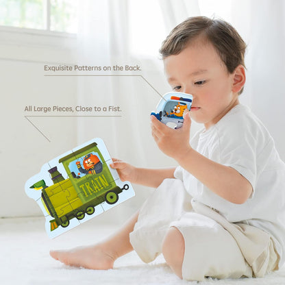 Toi 6 Packs Large Piece Toddler Jigsaw Puzzles for Kids Aged 2.5+, Animal Shaped Floor Puzzles for Beginner, Preschool Learning Game for Boys Girls, Traffic