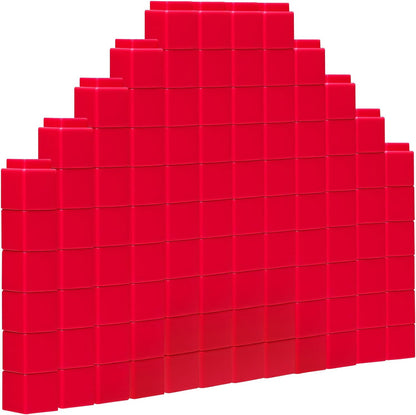 200 Pcs Red Linking Cubes for Math Counting Cubes Manipulatives Plastic Counting Block Manipulative Classroom Learning Supplies for Educational Preschool Activities Boy Girl (Red)