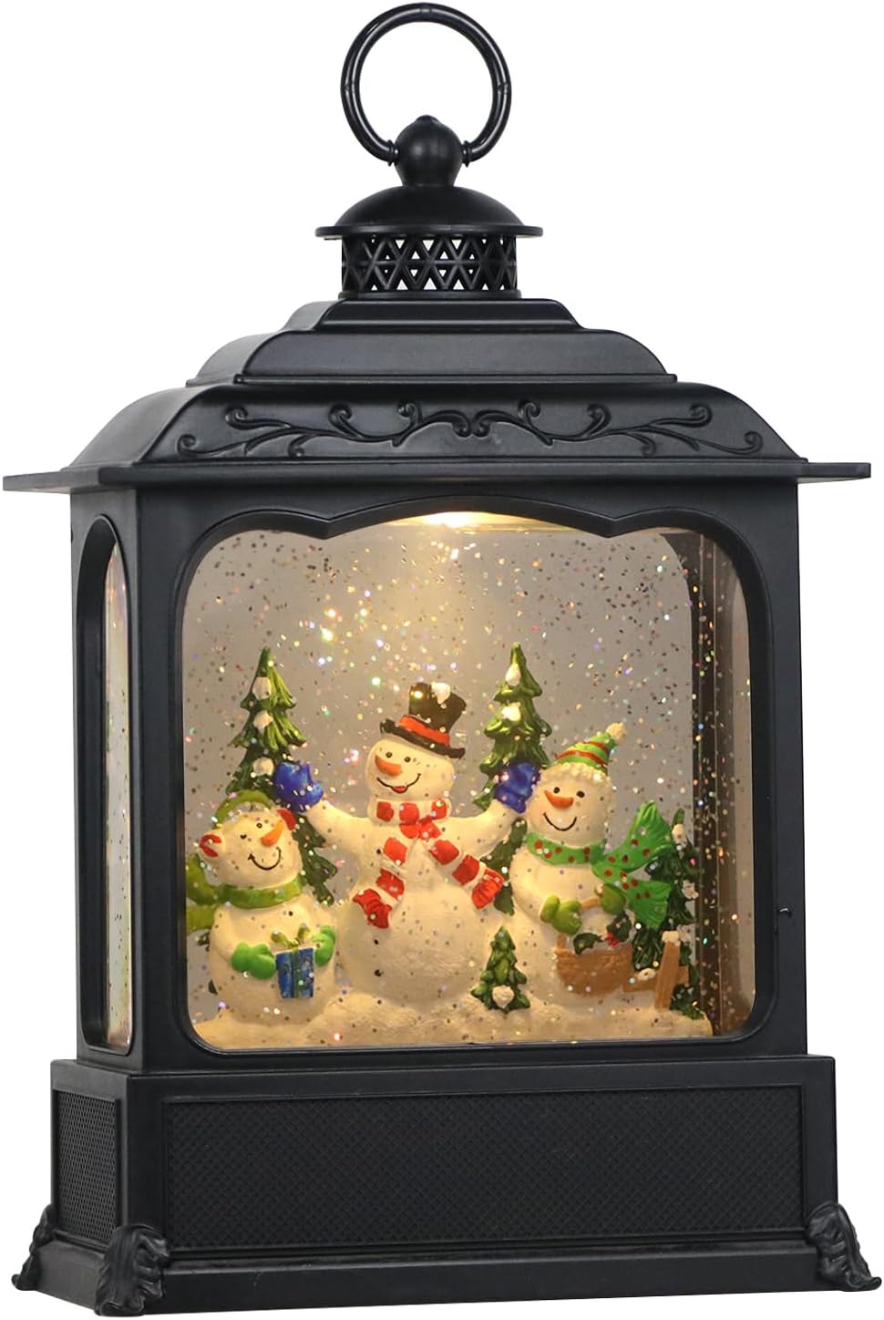 Eldnacele Musical Snow Globe Lantern with Timer, Lighted USB/Battery Operated Swirling Singing Water Glittering Lantern, Snow Globes for Adults and Kids Christmas Decoration- Santa