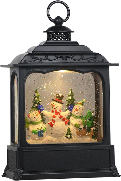 Eldnacele Musical Snow Globe Lantern with Timer, Lighted USB/Battery Operated Swirling Singing Water Glittering Lantern, Snow Globes for Adults and Kids Christmas Decoration- Santa