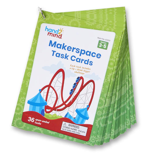 hand2mind Makerspace Task Cards, STEM Learning Cards for Kids Grade K-2, 36 STEM Activities, Kids Building Projects, Learning Cards, Educational Toys, Fun Ideas on What to Build, Classroom Supplies