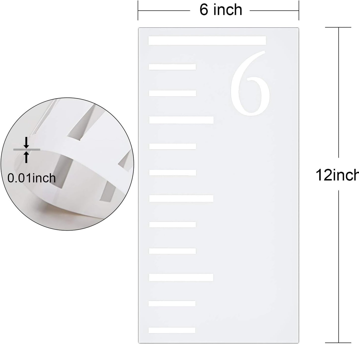 7 Feet Growth Chart Stencil, Kids Height Growth Chart Reusable Ruler Template Painting on Wood, Measuring Kids Height Wall Decor, Rustic Decor for Farmhouse, 7 Pieces