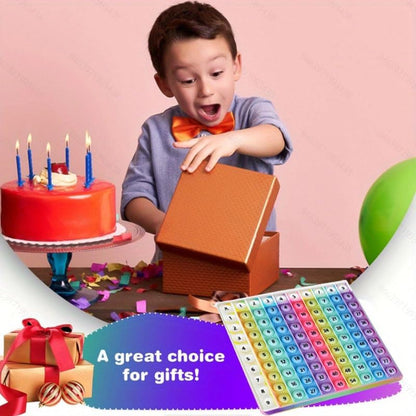 Rainbow Multiplication Table Game Learning Board, 9x9 Educational mathSTEM Sensory Math Toy, Classroom & Homeschool Learning Game, Multiplication Flash Cards Table Chart for Kids