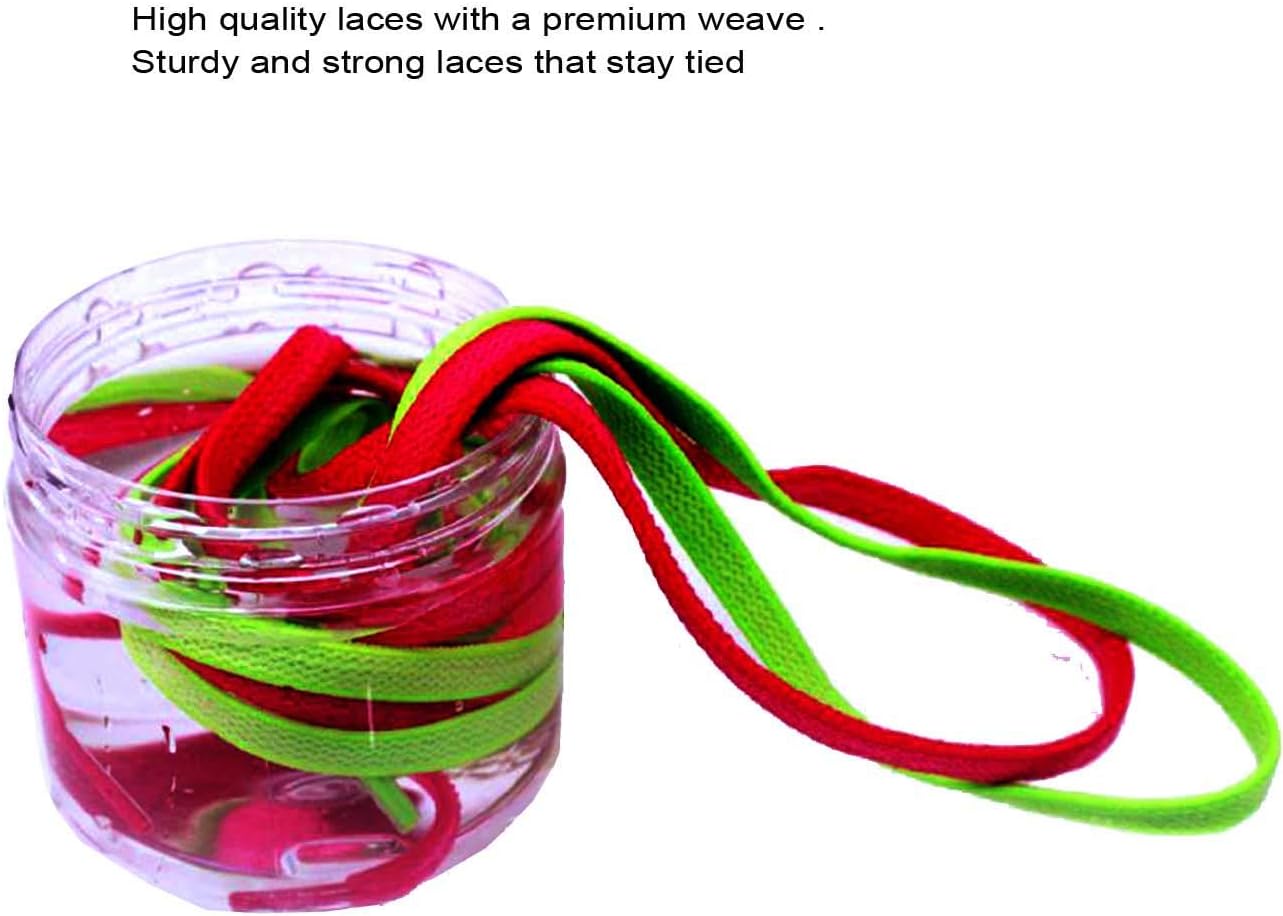 Flat Shoe laces 52" Lengths 5/16" Wide Shoelaces for Athletic Tennis Sneakers