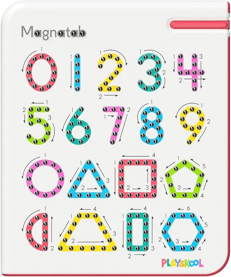 Playskool Magnatab — Numbers and Shapes — Magnetic Board Toy Letter Tracing for Toddlers Learning and Sensory Drawing — for Kids Ages 3 and Up