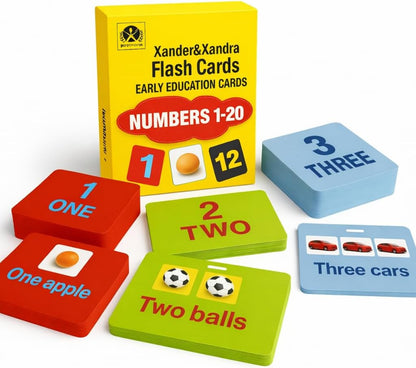 Number Flash Cards for Toddlers - Toddler Math Flash Cards - Learn Counting Flashcards Numbers 1–20 -Help Kids Count Games | Kids Toys Numbers Match for Preschoolers Kindergarten 2-6