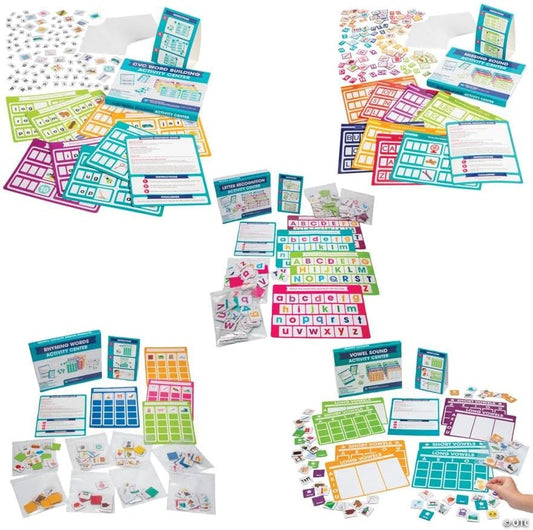 Fun Express Preschool & Kindergarten ELA Educational Activity Center Bundle Kit - 118 Pieces