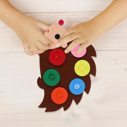 Totority Kids Button Art Toy DIY Felt Non Woven Craft Educational Sensory Board for Toddlers Enhancing Creativity Motor Skills Family Party Fun 9.13X5.78In