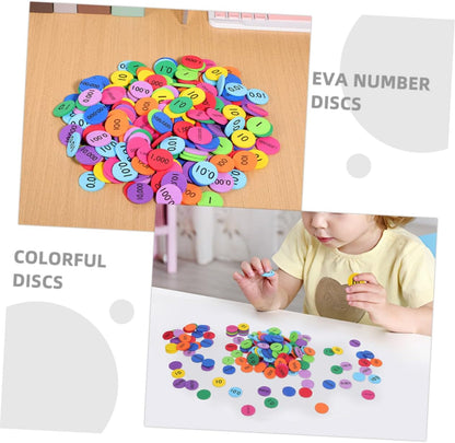 200pcs Eva Number Discs for Boys and Girls Educational Place Value Manipulatives Cognitive Development Teaching Supplies for Home and Classroom Learning Activities