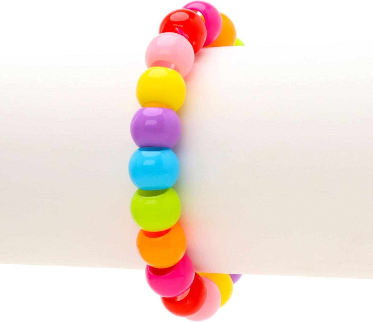 300 Acrylic Large Hole Beads for Crafts and for Hair 10mm x 12mm Acrylic Barrel Beads with 5.7mm Large Hole, Glossy Primary Assortment