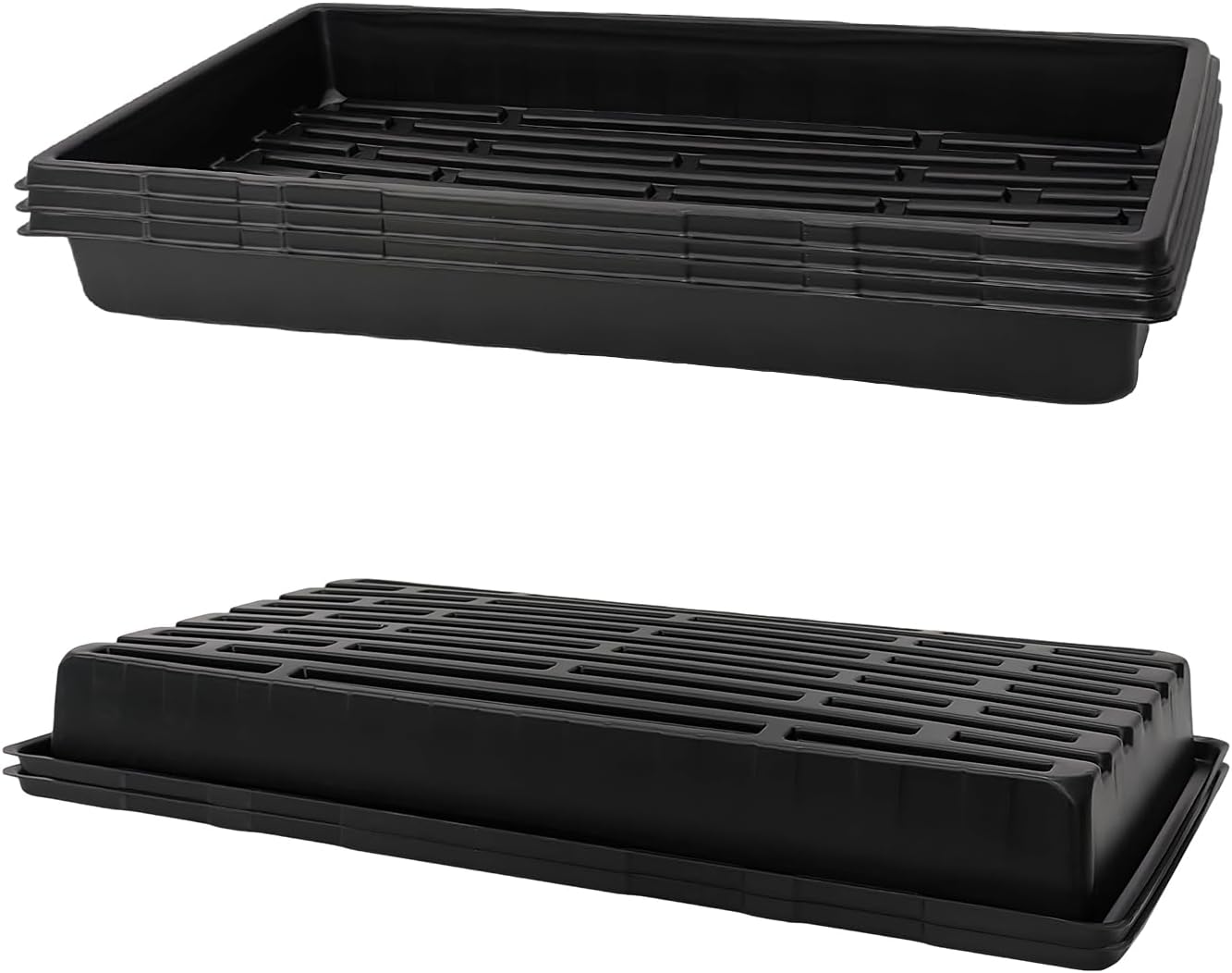 RooTrimmer 10 Pack 1020 Mesh Trays, Extra Strength 1020 Mesh Bottom Trays with Holes, 20'' x 10'', Heavy Duty Propagation Flats for Microgreens, Seed Starting, Soil Blocks, Hydroponics & Wheatgrass