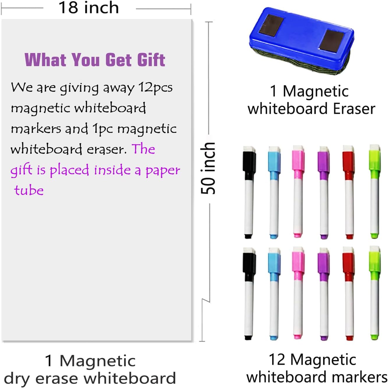 Magnetic Whiteboard Wall Arch Decal 39.3"x17.5" Adhesive Magnetic Dry Erase White Board Sticker with 36 Magnet Letter Removable Contact Paper Peel and Stick Whiteboard Wallpaper Roll