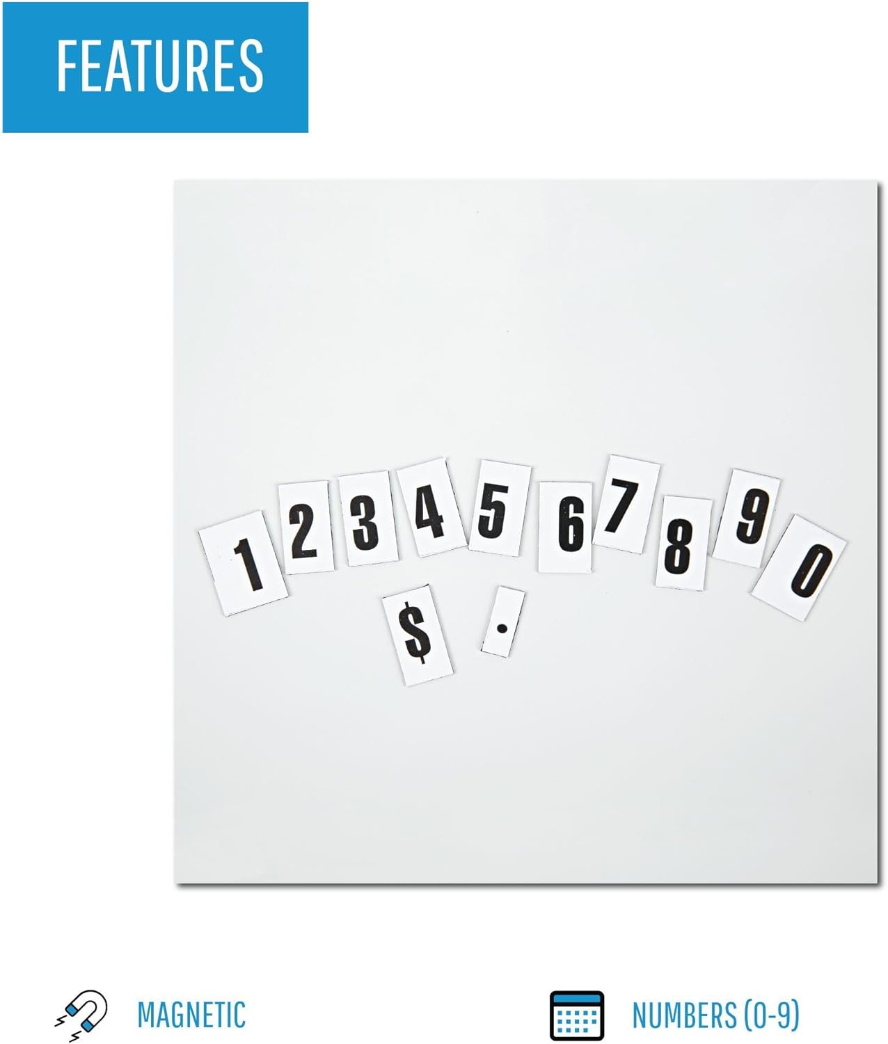 MasterVision Interchangeable Magnetic Board Accessories, Numbers, Black, 0.75" h