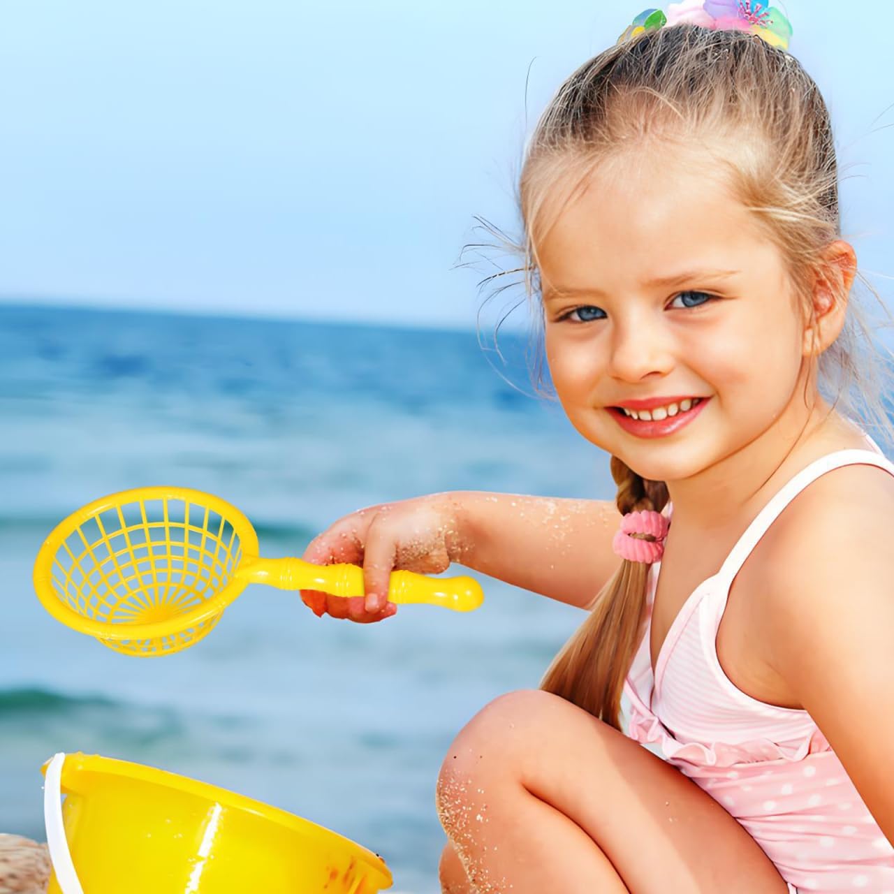 10pcs Mini Beach Fishing Nets for Teens 6.3 Inch Hard Plastic Net Scoop for Bath and Outdoor Play Lightweight Durable Sand Toy Accessories