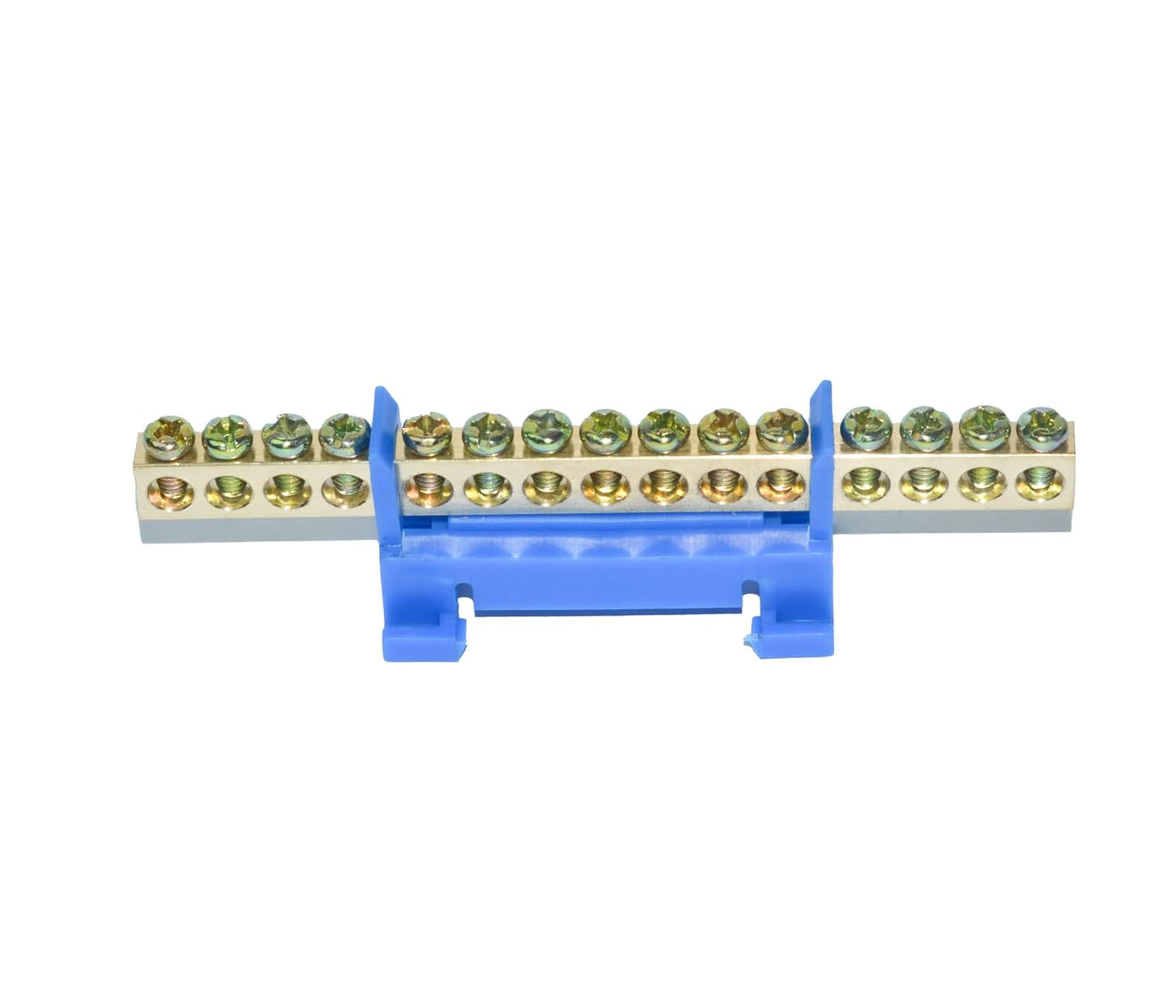 10 Positions Terminal Bus Bar Block 6 Pack Brass Wire Screw for Car Boat Marine Ground Power Distribution Grounding Electrical Bars Strip Block for 12V-110V, Blue
