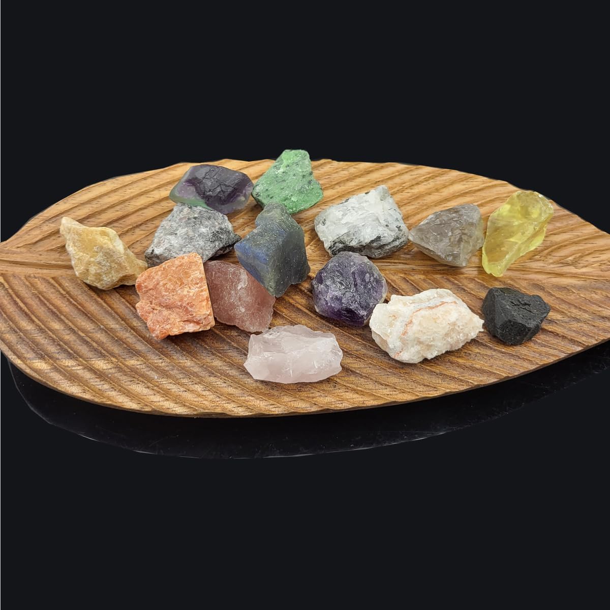 Rock & Mineral Collection Kit for Adults and Kids Natural Rocks for Tumbling Polishing Gemstone Raw Crystals Rough Stones for Wicca & Reiki (15Pcs)
