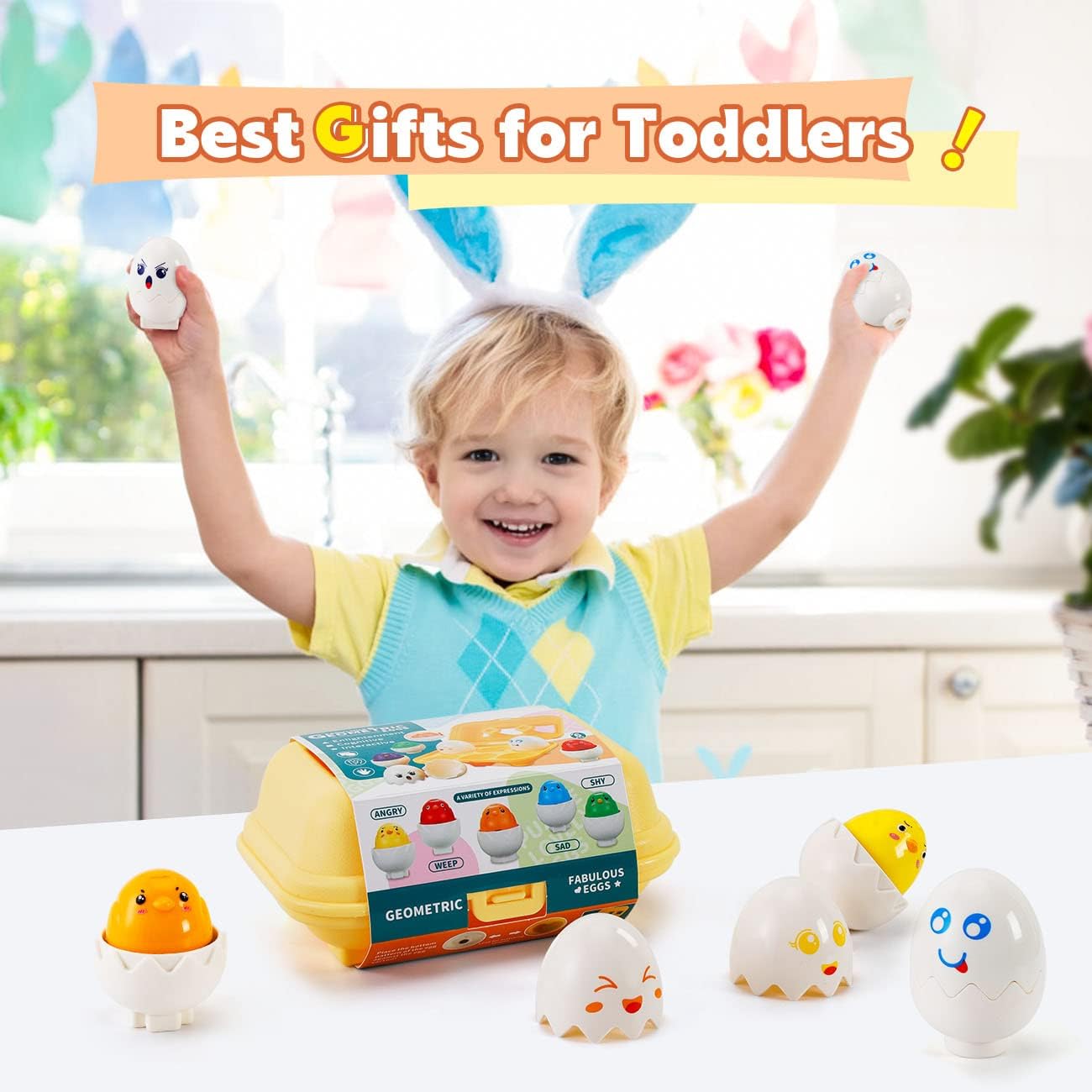SYHLN Matching Easter Eggs Toys for 1-3 Year Old Girl Boy, Educational Montessori Toys for Toddlers 1-3 Year Old, Learning Baby Toys 12-18 Months, One First Birthday Gifts Age 1-2