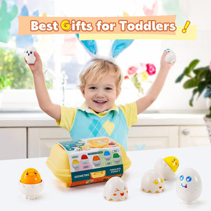 SYHLN Matching Easter Eggs Toys for 1-3 Year Old Girl Boy, Educational Montessori Toys for Toddlers 1-3 Year Old, Learning Baby Toys 12-18 Months, One First Birthday Gifts Age 1-2