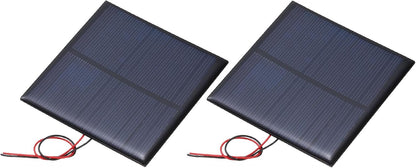 MECCANIXITY 2 Pcs 5.5V 0.44W 70mA Mini Solar Panels, Small Polycrystalline Solar Cell Panel with 2 Cable for DIY Electric Toy Materials Kits Charger, 60mm x 60mm
