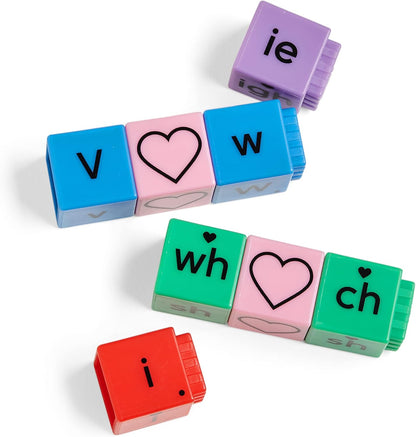 hand2mind Reading Rods Building Sight Words, Word Building Activities, Letter Blocks, Sight Words Kindergarten, CVC Words Spelling Toys, Reading Tools for Kids, Science of Reading Manipulatives