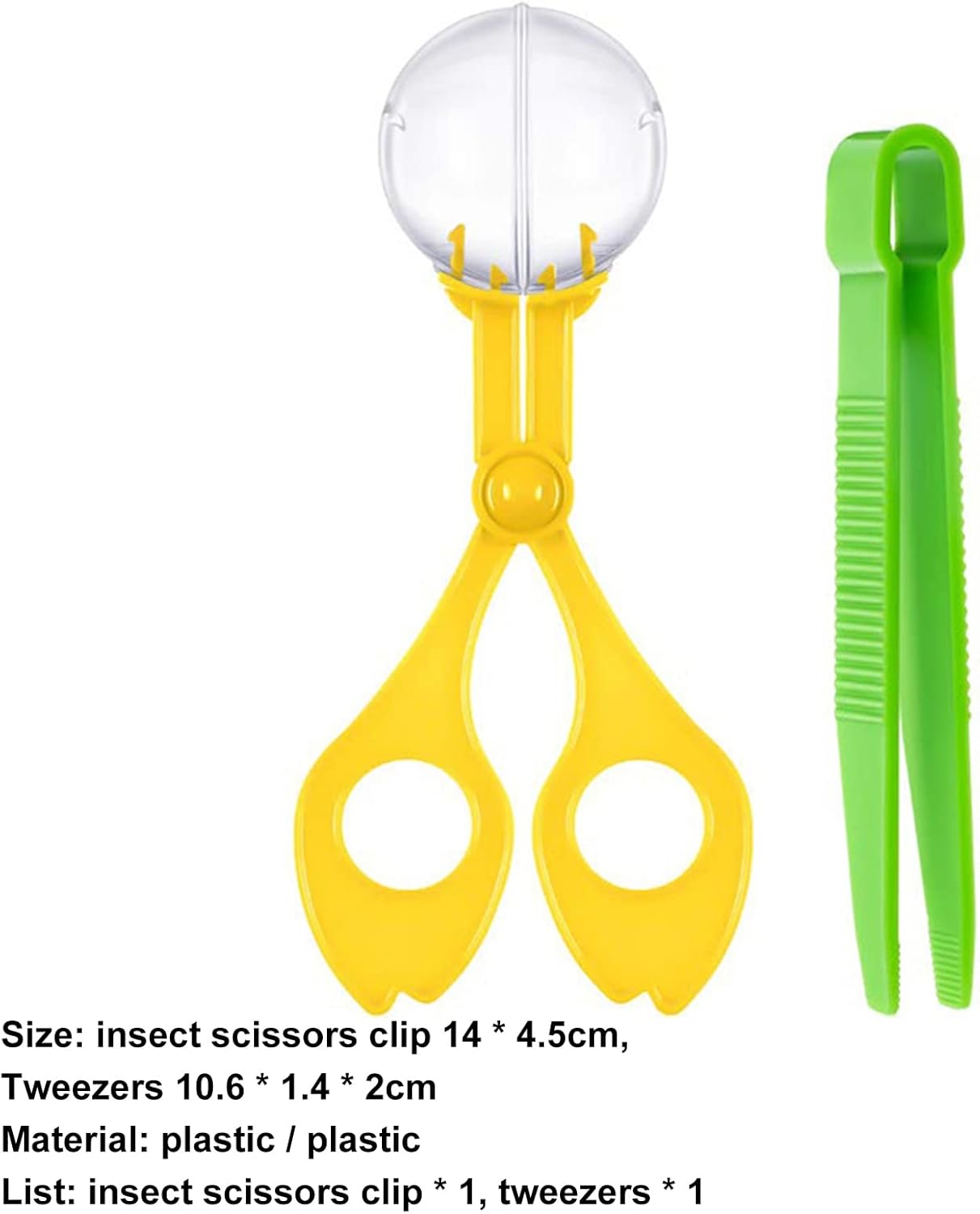 cdar Handy Scoopers Skill Development Cognitive Ability Ergonomic Design Small Animal Catcher Jumbo Tweezers for Kids Yellow