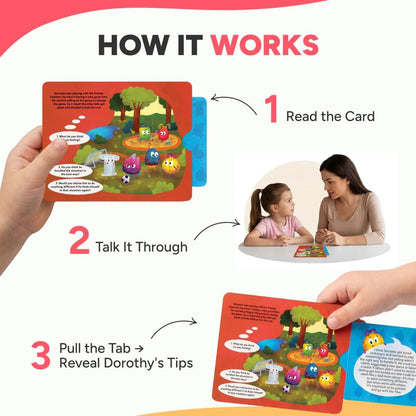 Kidrox Squad Alphabet Flashcards for Kids – 26 Slide-Reveal Cards in English & Spanish | Magic Pull-Tab Bilingual Learning Game for Toddlers & Preschoolers Age 3+