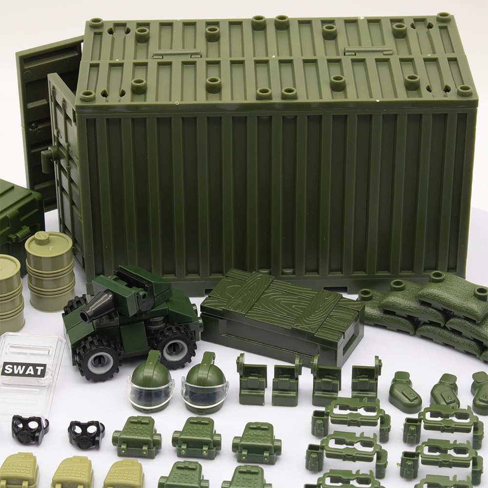 Modern Swat Team Building Block Toys, Army Equipment Gear Sets, Special Military Soldier Style Weapon Sets, Military Weapon Pack Accessories Kits Toys, Accessories Compatible with Major Mini figure