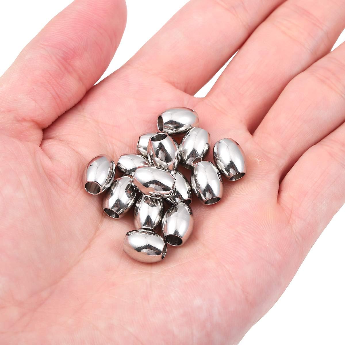 BEADIA Stainless Steel Spacer Beads 3x2.5mm Round Loose Charm Caps Beads for DIY Jewelry Making 100pcs with 1mm Hole